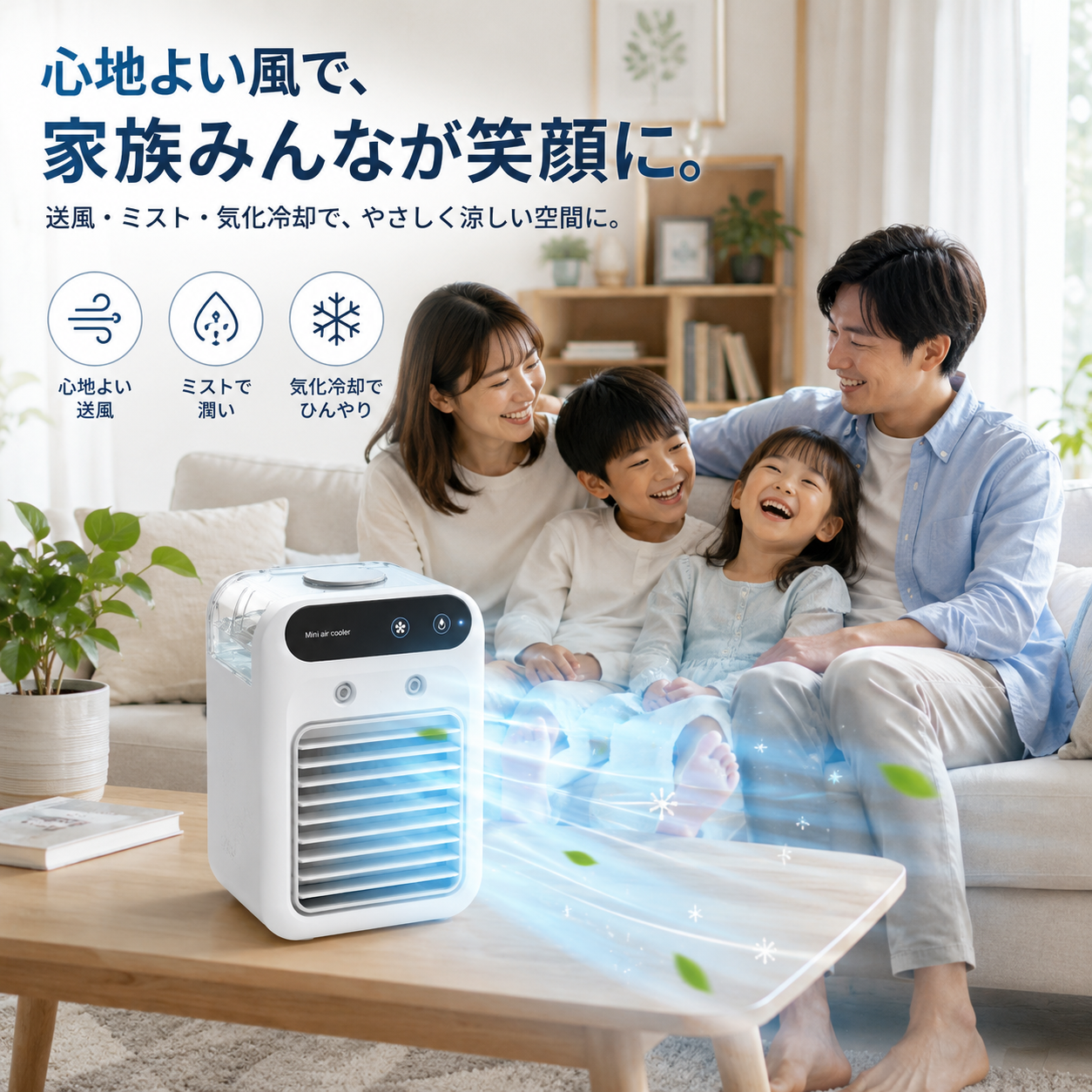 RIN 凛|USB卓上ミスト冷風機 ─ 水の力で、ひんやり快適空間