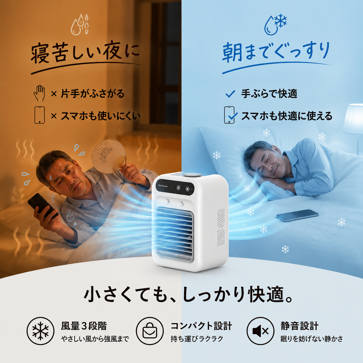 RIN 凛｜USB卓上ミスト冷風機 ─ 水の力で、ひんやり快適空間