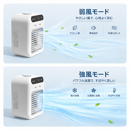 RIN 凛｜USB卓上ミスト冷風機 ─ 水の力で、ひんやり快適空間